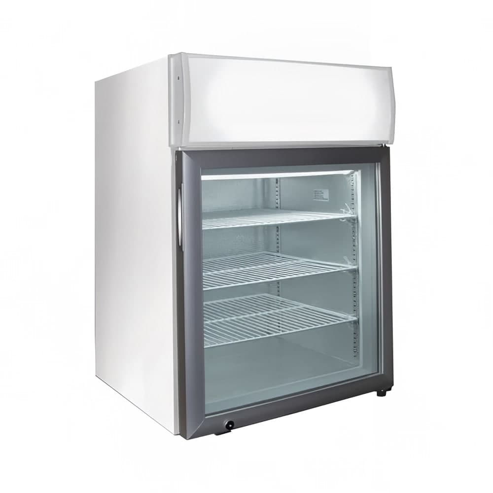 Excellence Industries 22 5/8" One Section Display Freezer w/ Swing Door - Rear Mount Compressor, White, 115v (CTF-2HCMS)