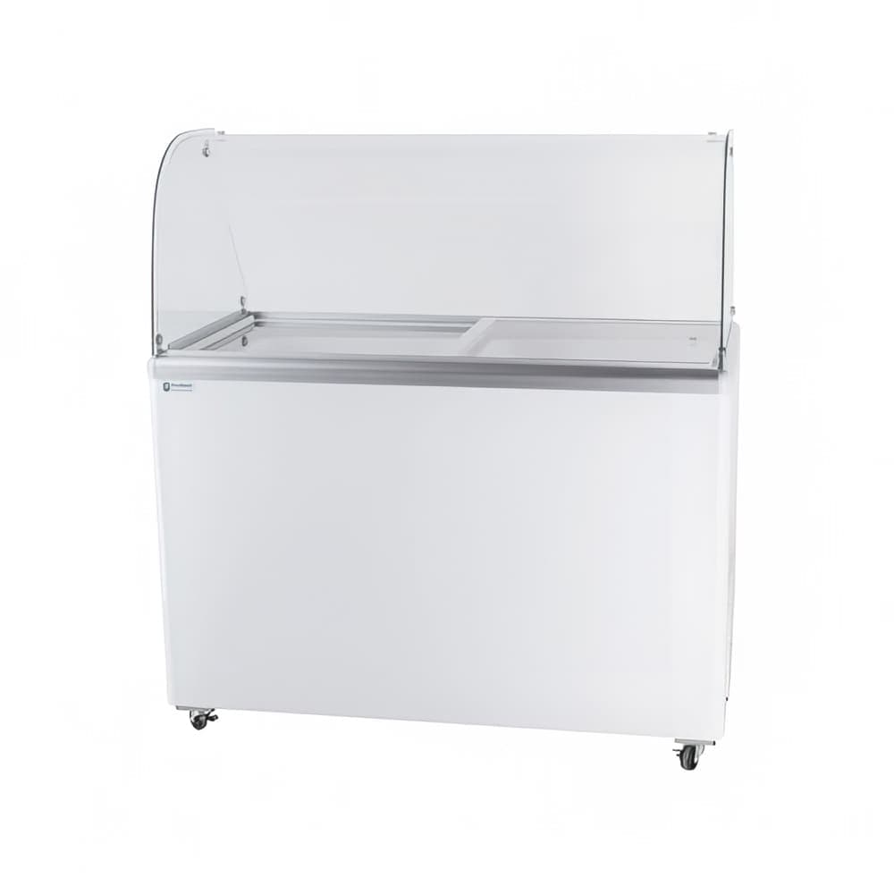 Excellence Industries 47 1/2" Stand Alone Ice Cream Dipping Cabinet w/ 8 Tub Capacity - White, 115v (EDC-8C-HC)