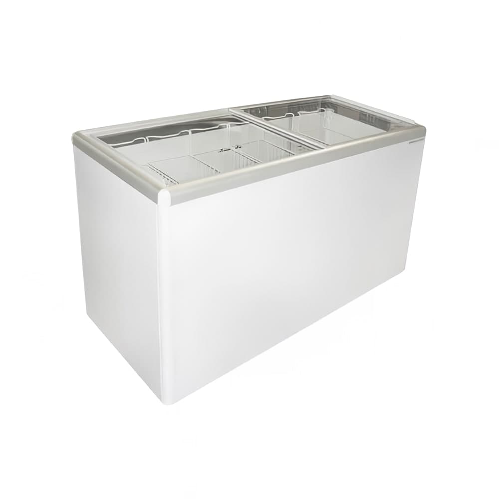 Excellence Industries 59 1/4" Mobile Ice Cream Freezer w/ 18 Can Capacity - White, 115v (EURO-16HC)