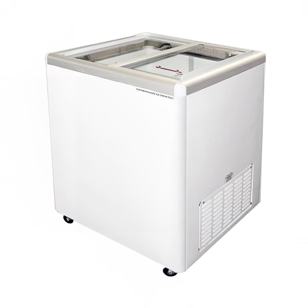 Excellence Industries 33 1/4" Mobile Ice Cream Freezer w/ 6 Tub Capacity - White, 115v (EURO-8HC)