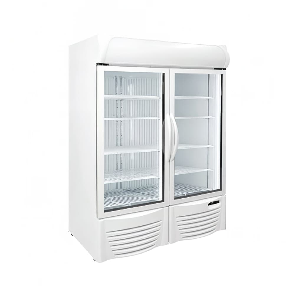 Excellence Industries 46 1/2" Two Section Display Freezer w/ Swing Doors - Bottom Mount Compressor, White, 115v (GDF-43)