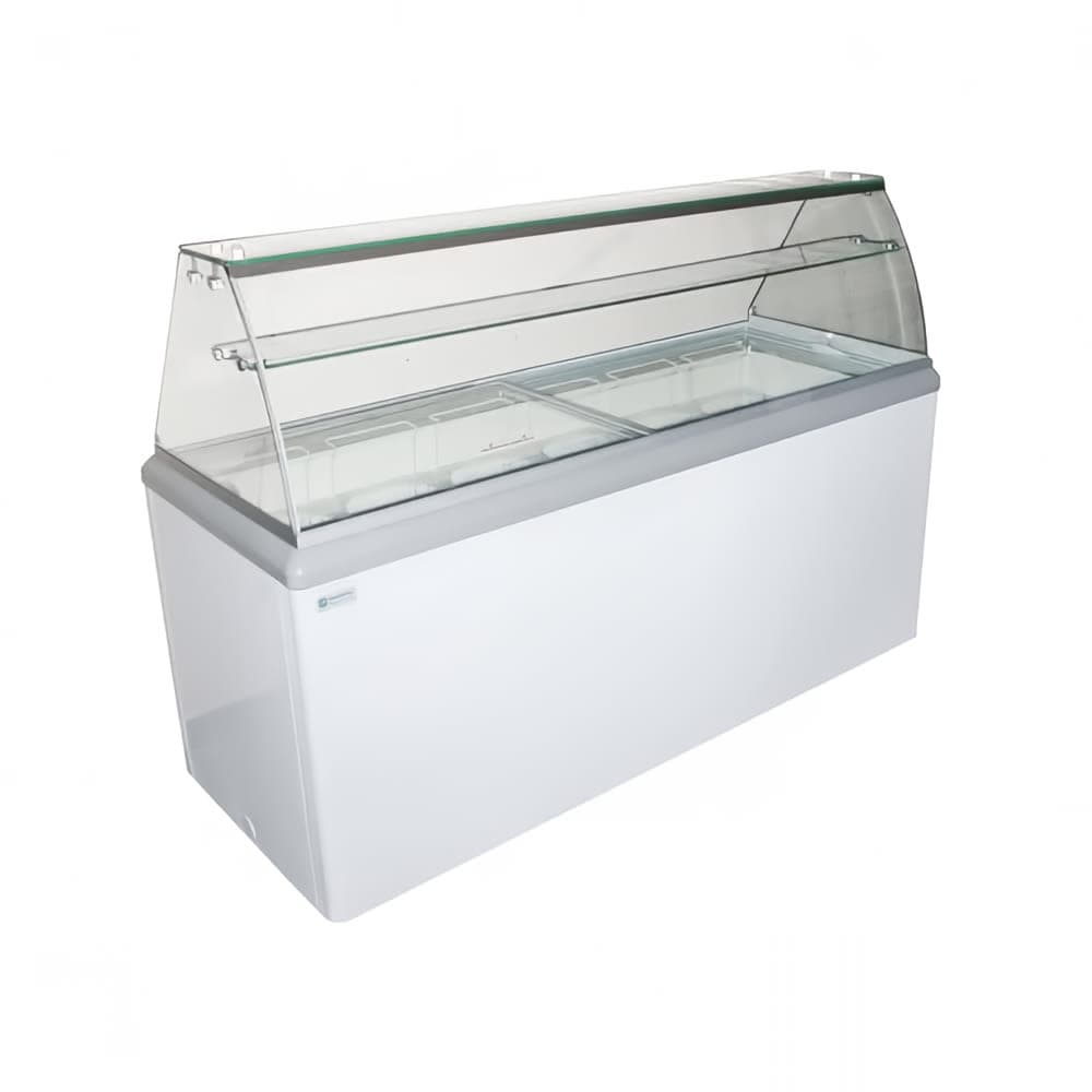 Excellence Industries 70 3/4" Stand Alone Gelato Dipping Cabinet w/ 12 Pan Capacity - White, 115v (HBG-12HC)