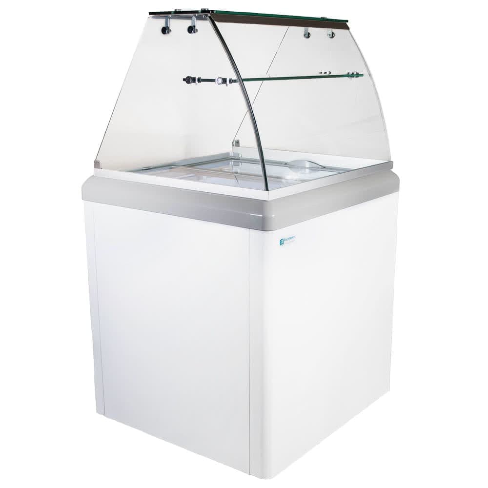 Excellence Industries 28 1/2" Stand Alone Gelato Dipping Cabinet w/ 4 Pan Capacity - White, 115v (HBG-4HC)