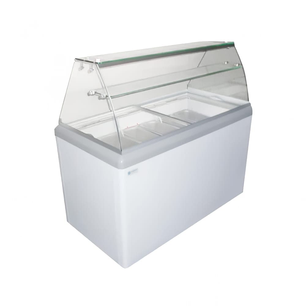 Excellence Industries 43 1/2" Stand Alone Gelato Dipping Cabinet w/ 7 Pan Capacity - White, 115v (HBG-7HC)