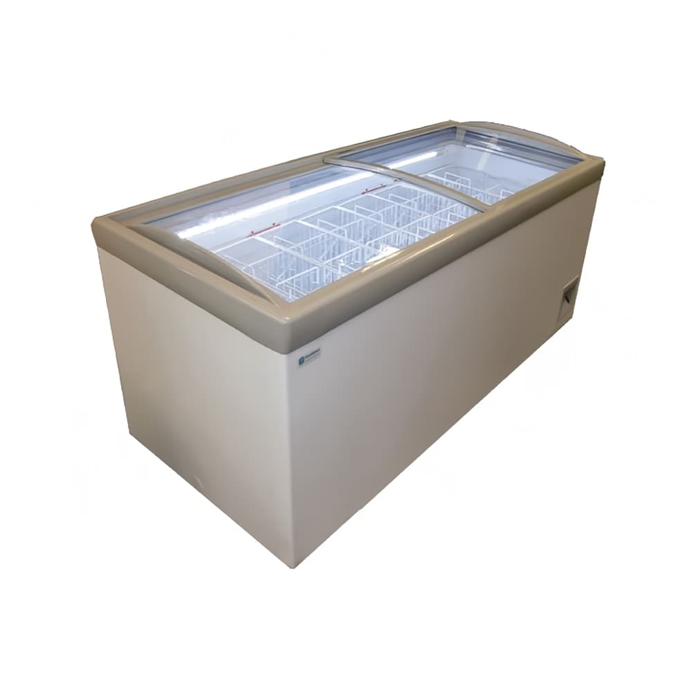 Excellence Industries 73 3/4" Mobile Ice Cream Freezer w/ 8 Basket Capacity - White, 115v (HM-23HC)