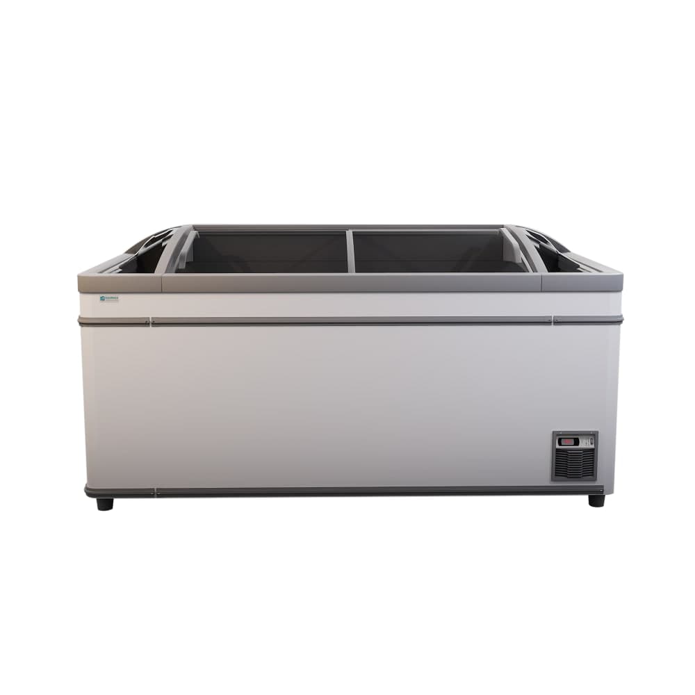 Excellence Industries 73 1/2" Stand Alone Ice Cream Island Merchandiser - White, 115v (HR-18)