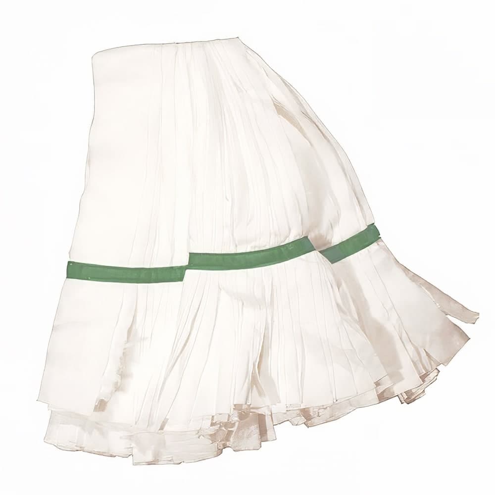 Clean Up Disposable Medium Strip Mop - Cut End, Microfiber, White/Green (MFWM10)