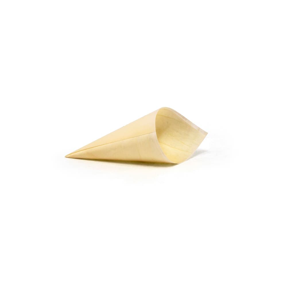 Front of the House 5 1/4" Servewise™ Disposable Wooden Serving Cone (ASC021NAW28)