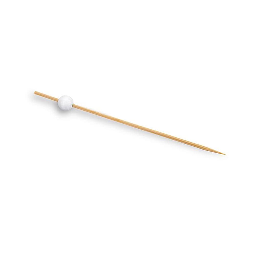 Front of the House 4 1/2" Bamboo Ball Pick, White (AST014WHB83)