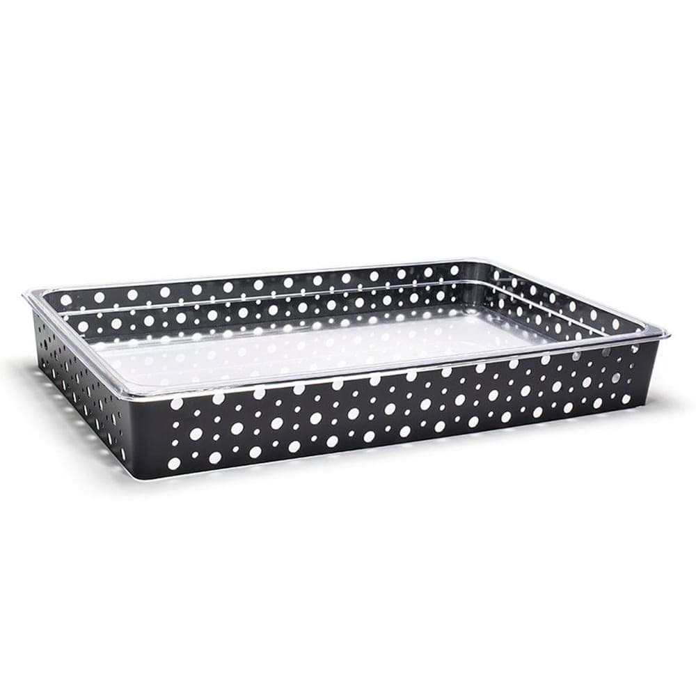 Front of the House Rectangular Ice Housing / Pan Set- 20 3/4" x 12 3/4" x 2 3/4", Iron, Matte Black (BHO071BKI20)