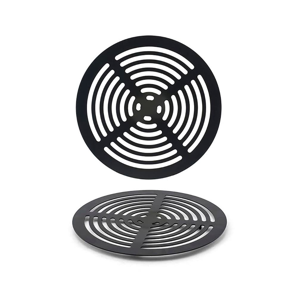 Front of the House 9" Round Grill Plate - Stainless Steel, Matte Black (BHO080BKS20)