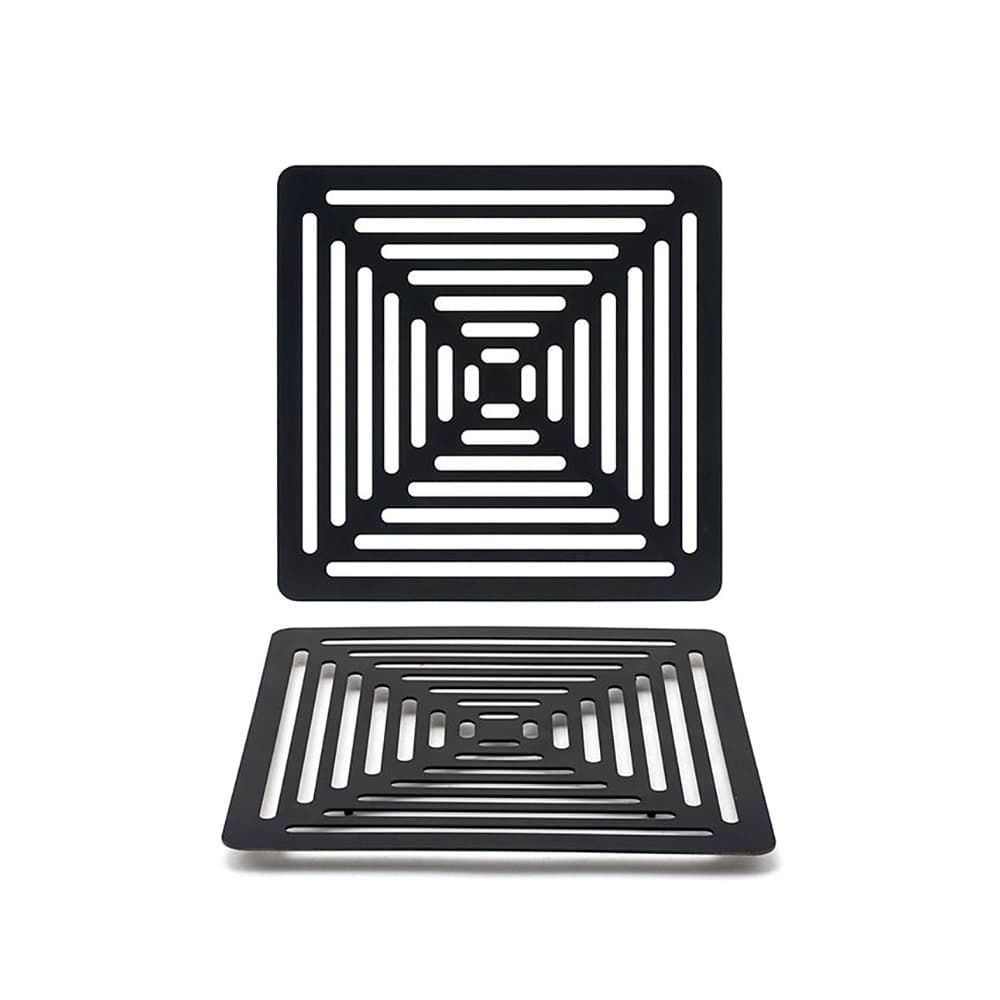 Front of the House 8 1/4" Square Grill Plate - Stainless Steel, Matte Black (BHO081BKS20)