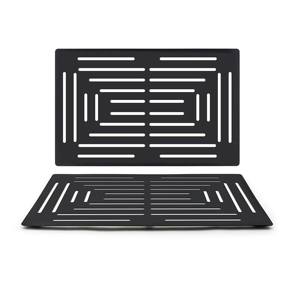 Front of the House Rectangular Grill Plate - 22" x 14", Stainless Steel, Matte Black (BHO082BKS20)