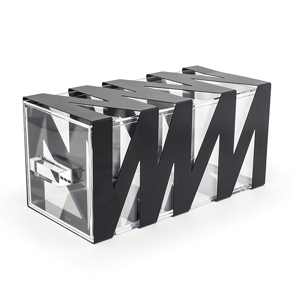 Front of the House Rectangular B³ Buffet Building Blocks® Drawer Display - 6 1/4" x 13", Acrylic/ Black Iron (BHO085BKI20)