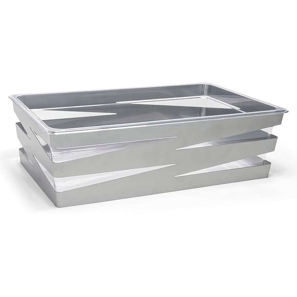 Front of the House Rectangular Ice Housing / Pan Set - 20 3/4" x 12 3/4" x 6", Stainless Steel (BHO090SII20)