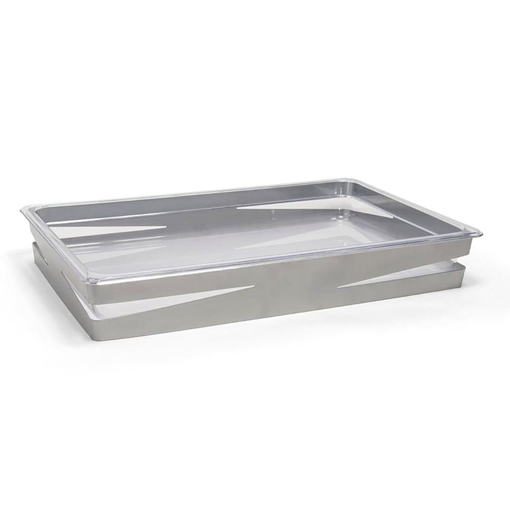 Front of the House Rectangular Ice Housing / Pan Set - 20 3/4" x 12 3/4" x 2 3/4", Stainless Steel (BHO091SII20)