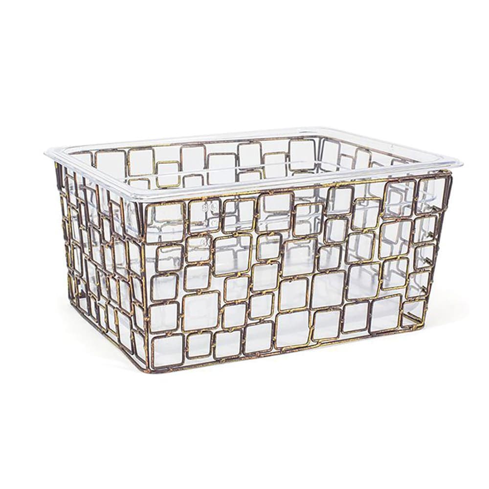 Front of the House Rectangular Ice Housing / Pan Set - 12 1/2" x 10" x 6", Iron, Copper (BHO112GOI20)