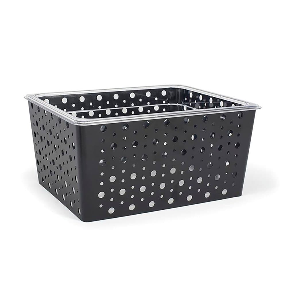 Front of the House Rectangular Ice Housing / Pan Set- 12 1/2" x 10" x 6", Iron, Matte Black (BHO116BKI20)