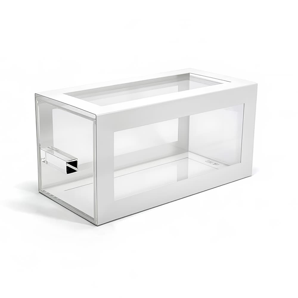 Front of the House Rectangular B³ Buffet Building Blocks® Drawer Display Set - 6 1/4" x 13", Acrylic/ White Iron (BHO123WHI20)
