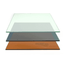 Front of the House Square B³ Buffet Building Blocks® Buffet Board - 19" x 19", Glass, Amber (BHO125BZG20) thumbnail 2