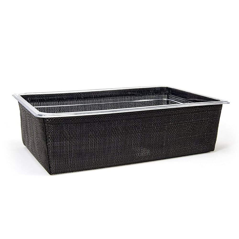Front of the House Rectangular Ice Housing / Pan Set- 20 3/4" x 12 3/4" x 5 3/4", Woven Vinyl, Black (BHO131BKV21)