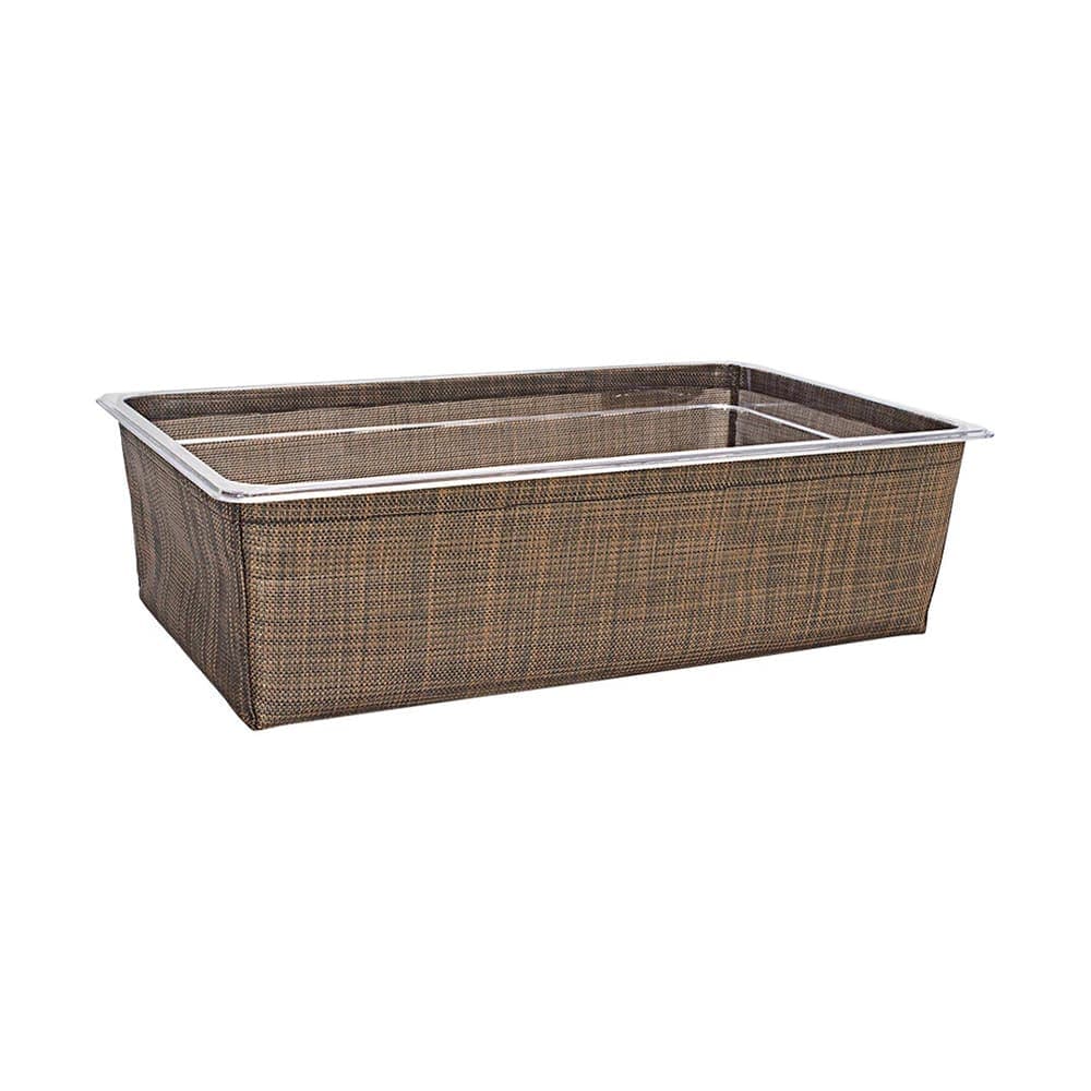 Front of the House Rectangular Ice Housing / Pan Set- 20 3/4" x 12 3/4" x 5 3/4", Woven Vinyl, Mesh Copper (BHO131COV21)