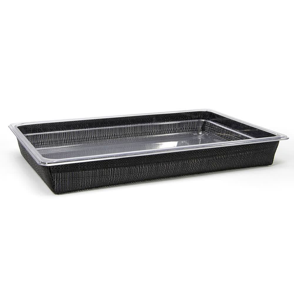 Front of the House Rectangular Ice Housing / Pan Set- 20 3/4" x 12 3/4" x 2 1/2", Woven Vinyl, Black (BHO132BKV21)