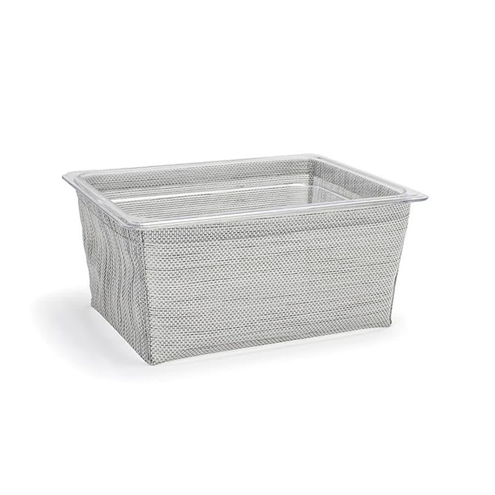 Front of the House Rectangular Ice Housing / Pan Set- 12 1/2" x 10 1/2" x 5 3/4", Woven Vinyl, Mesh Grey (BHO135GYV21)