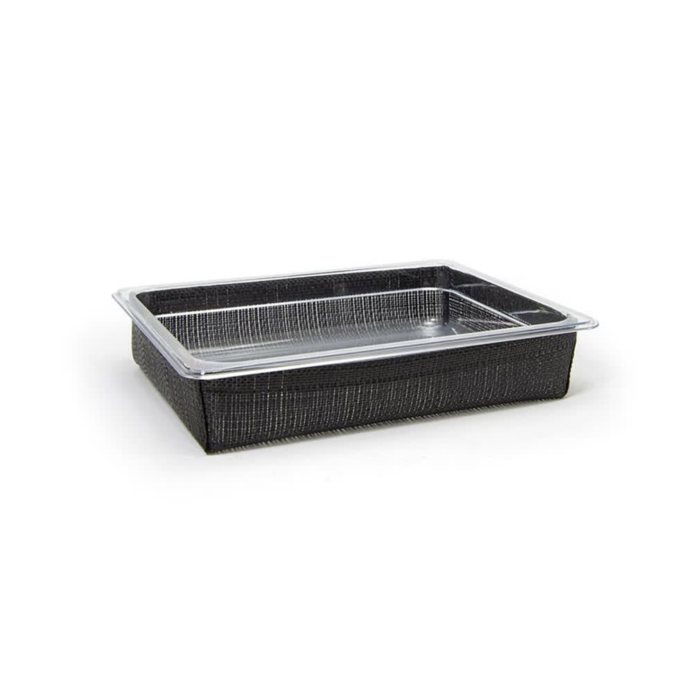 Front of the House Rectangular Ice Housing / Pan Set- 12 3/4" x 10 1/2" x 2 1/2", Woven Vinyl, Black (BHO136BKV21)