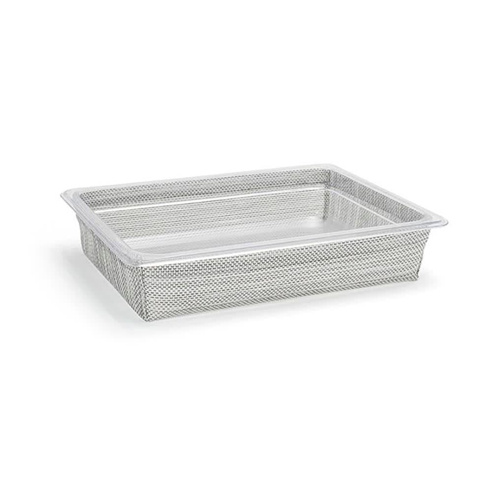 Front of the House Rectangular Ice Housing / Pan Set- 12 3/4" x 10 1/2" x 2 1/2", Woven Vinyl, Mesh Grey (BHO136GYV21)