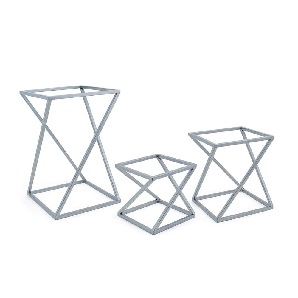 Front of the House 3 Piece B³ Buffet Building Blocks® Riser Set - Iron, Silver (BRI005BCI28)