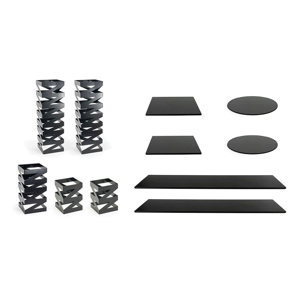 Front of the House 11 Piece B³ Buffet Building Blocks® Riser Set - Bamboo/ Iron, Matte Black (BST020MUM28)