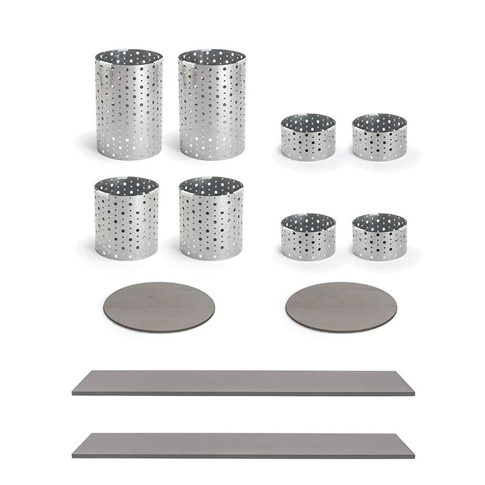 Front of the House 12 Piece B³ Buffet Building Blocks® Riser Set - Smoke Bamboo/ Iron (BST046MUM28)