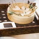 Front of the House 3" Servewise® Disposable Mini Tongs - Bamboo (BUT025BBB22) thumbnail 2