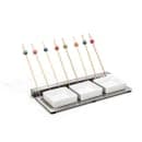 Front of the House Rectangular Pick Display Riser w/ (3) Compartments - 9 1/4" x 4 3/4", Stainless Steel (DAP042BSS21) thumbnail 2
