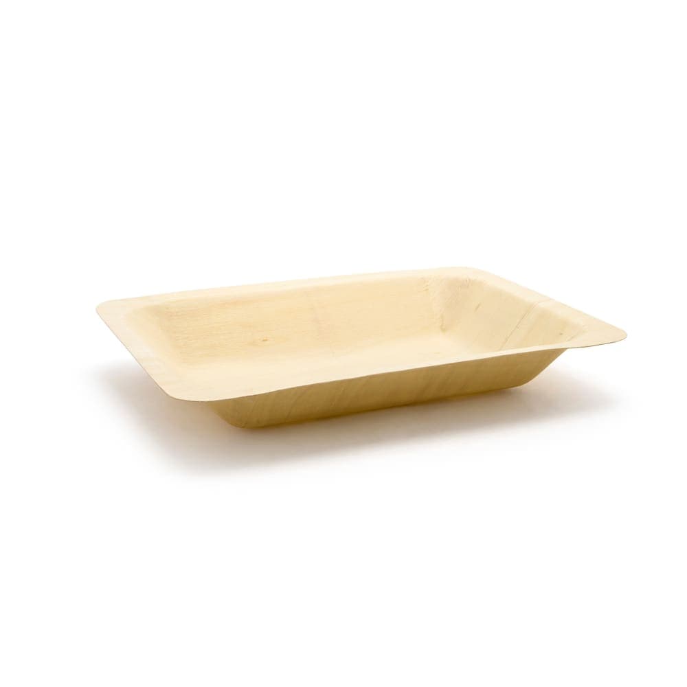 Front of the House Rectangular Servewise™ Disposable Plate - 8" x 5 3/4", Pinewood (DAP062NAW28)