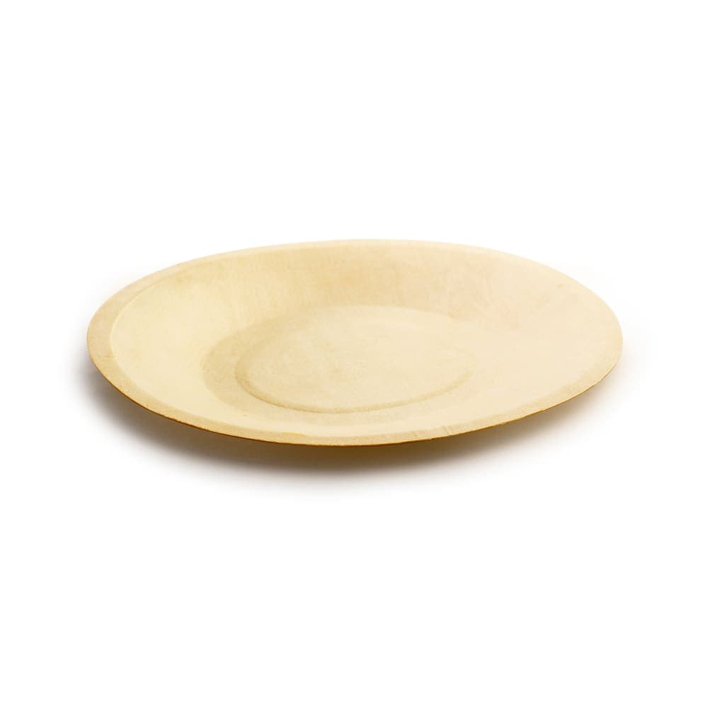 Front of the House 6 1/2" Round Servewise™ Disposable Plate, Pinewood (DBB004NAW28)
