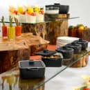 Front of the House 8 oz Square Kiln® Baking Dish w/ Lid - Porcelain, Black (DBO136BKC23) thumbnail 2