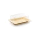 Front of the House Rectangular Servewise™ Disposable Plate Cover - 4 1/4" x 5 1/4", Pinewood (DCV060CLT28) thumbnail 3