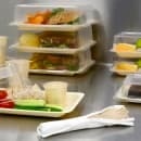 Front of the House Rectangular Servewise® Disposable Plate Cover - 6 1/4" x 8 1/4", Plastic, Clear (DCV062CLT28) thumbnail 2
