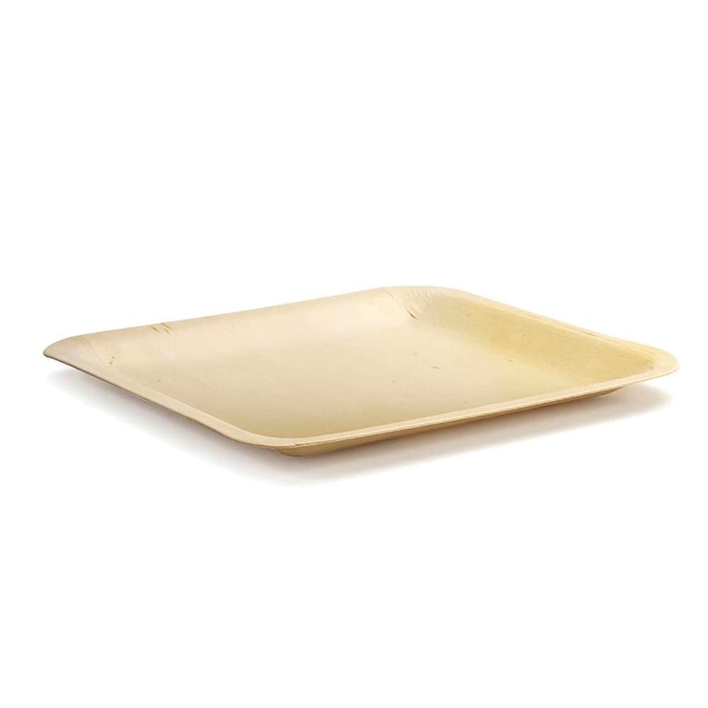 Front of the House 10" Square Servewise® Disposable Plate, Pinewood (DDP040NAW28)