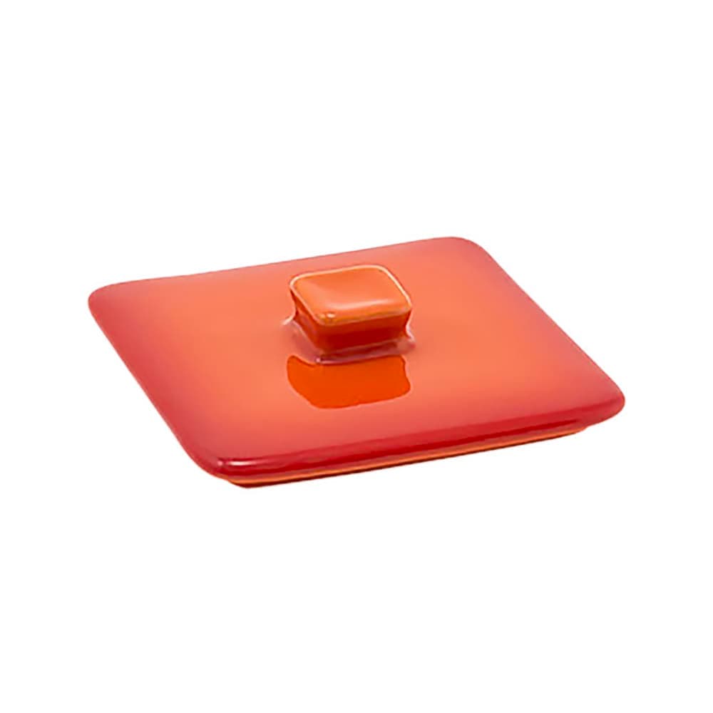 Front of the House Rectangular Kiln® Baking Dish Lid - 3 1/2" x 3/4", Porcelain, Blood Orange (DLI136ORC23)