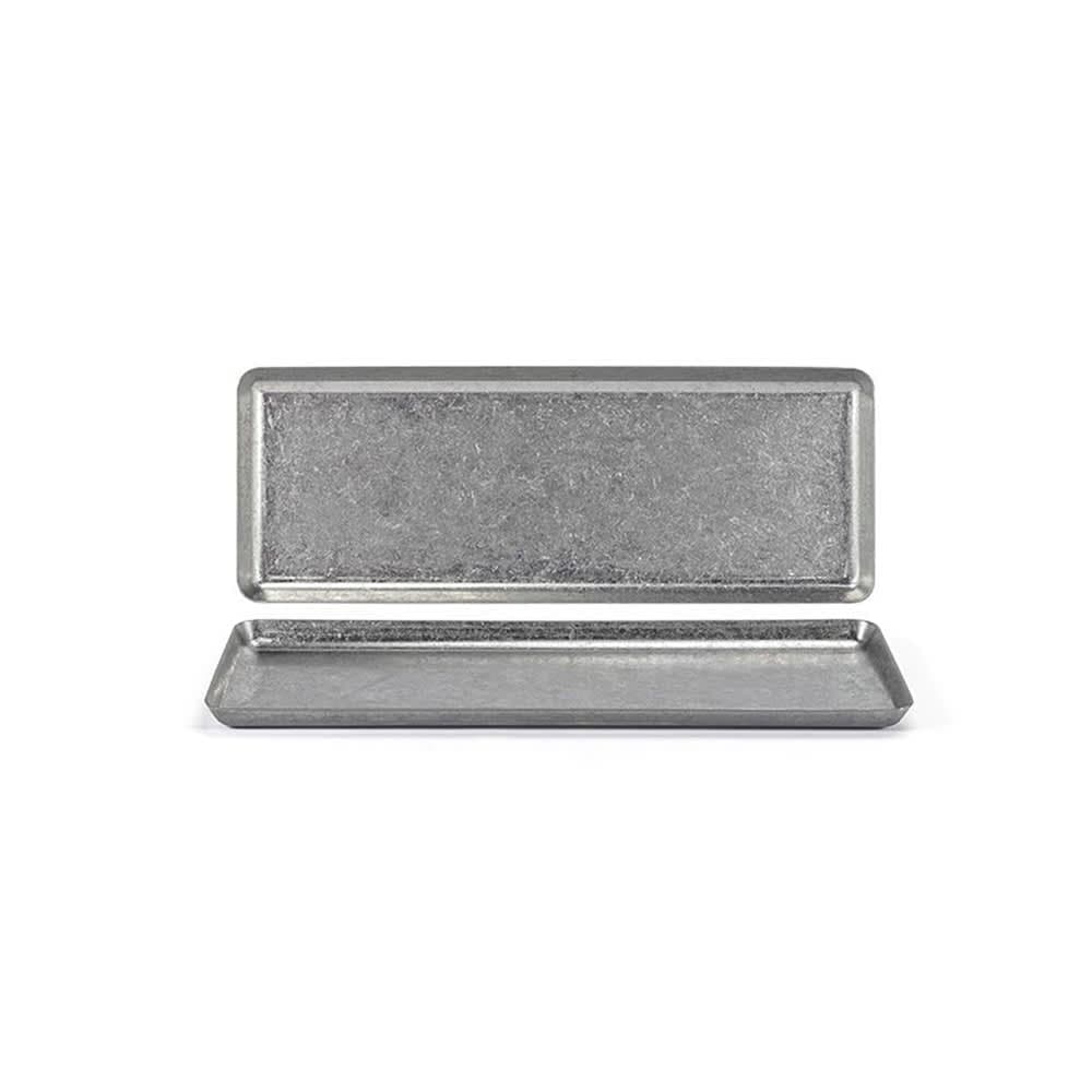 Front of the House Rectangular Mod® Tray - 11 1/2" x 4 1/4", Stainless Steel, Antique (DSU010ANS22)