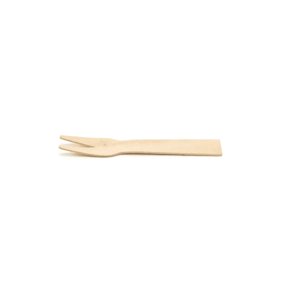 Front of the House 3 3/4" Servewise™ Disposable Mini Fork, Pinewood (FFS002NAW28)