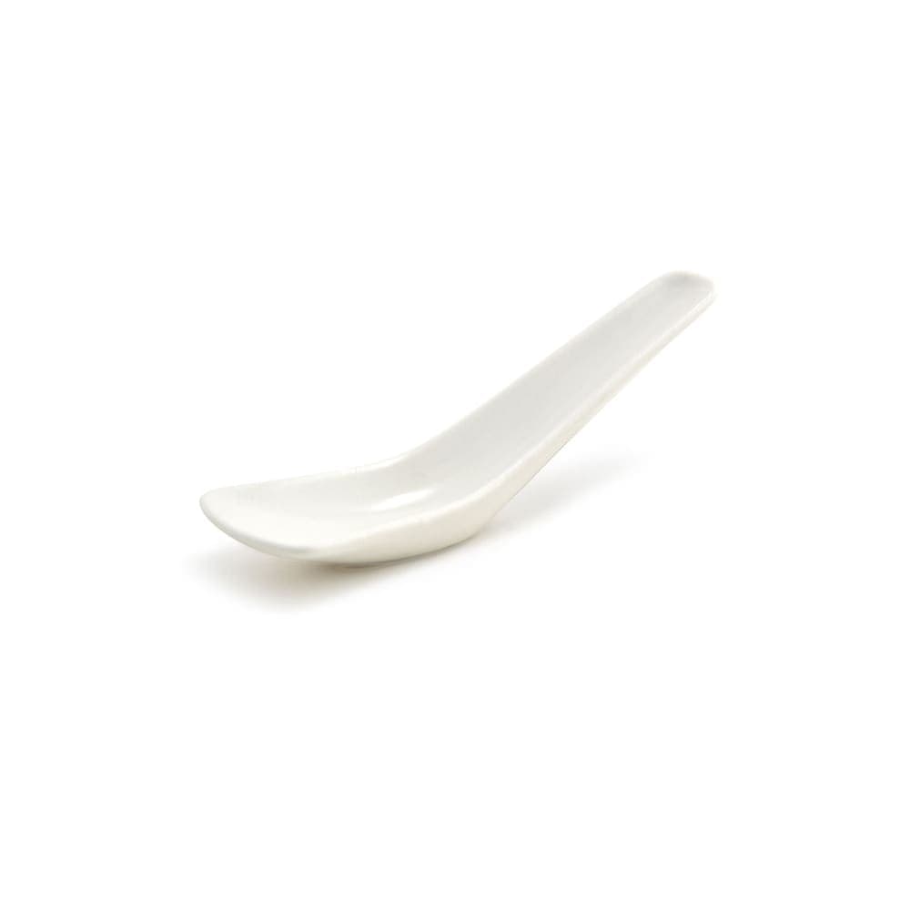 Front of the House 4 1/2" Catalyst® Tasting Spoon - Porcelain, White (FSP002BEP23)