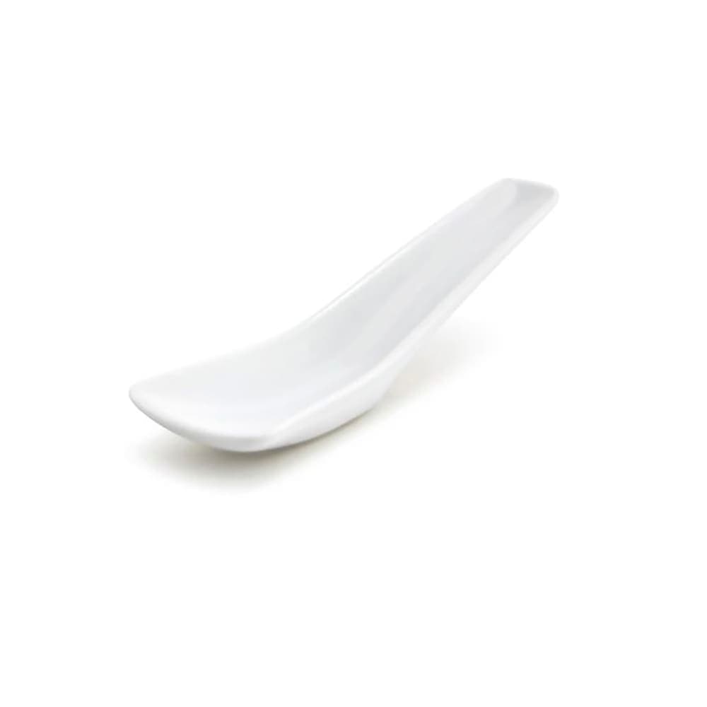 Front of the House 4 1/2" Tasting Spoon - Porcelain, White (FSP002WHP23)