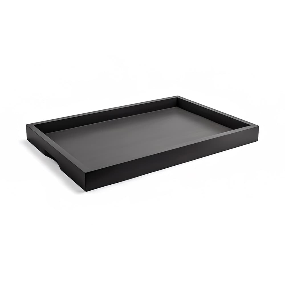Front of the House Rectangular Serving Tray - 19" x 13" x 1 1/2", Bamboo, Black (RRT005BKB11)