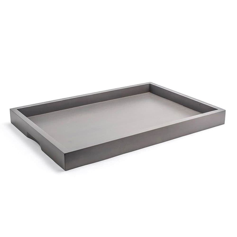 Front of the House Rectangular Serving Tray - 19" x 13" x 1 1/2", Bamboo, Smoke (RRT005GYB11)