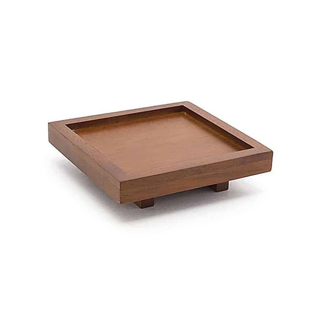 Front of the House Square Serving Tray - 4 1/2" x 4 1/2" x 1 1/4", Rubberwood (RSD001RUW23)