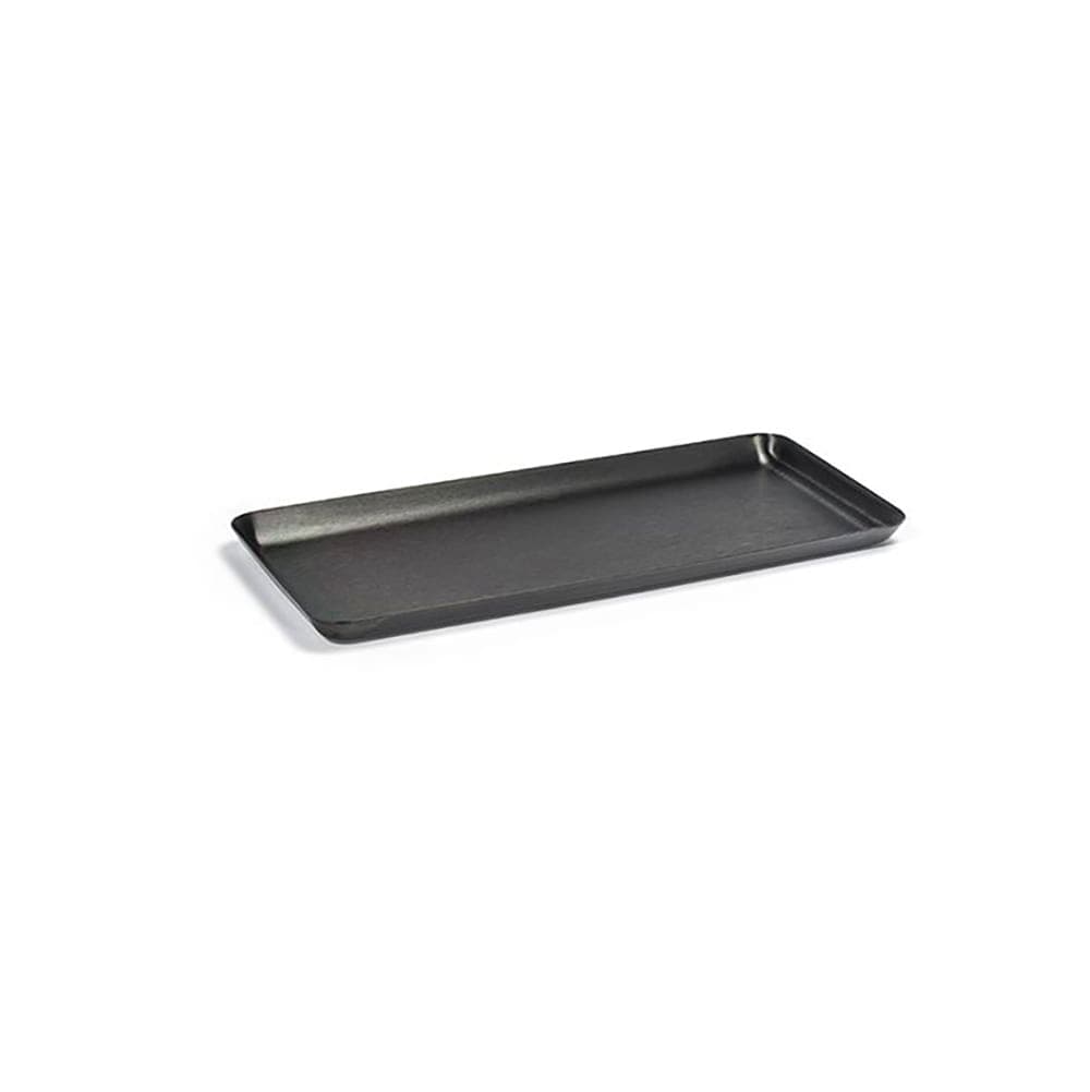 Front of the House Rectangular Tokyo Tray - 10" x 4 1/2", Stainless Steel, Matte Black (RTR037BKS22)